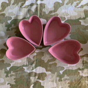 CHANTAL PINK HEART SHAPED Sweet Heart Baking Dishes Set of 4 "I LOVE YOU"
